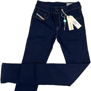 New Diesel Women US 26 Denim Blue Jeans Skinny Pants Super Slim Cotton 